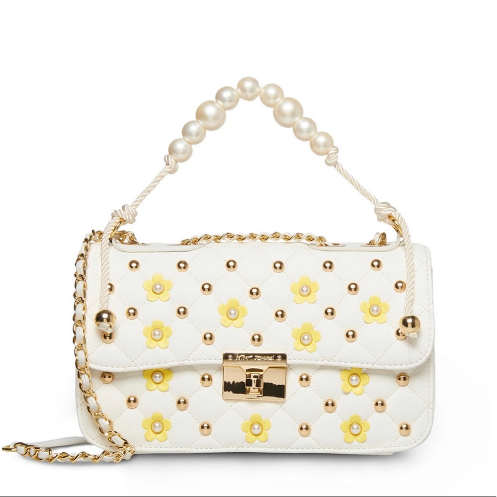 NWT Betsey Johnson Imitation Pearl Swag Satchel
